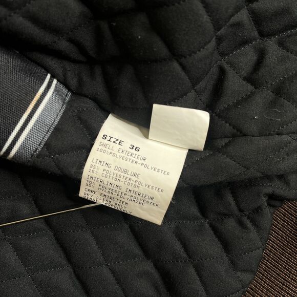 Bogner Bomber Jacket Mens 36 Brown Faux Suede Vegan Quilted Lined Full Zip Snap - Picture 11 of 16